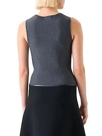 Milano-Knit Sleeveless A-Line Minidress