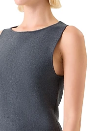 Milano-Knit Sleeveless A-Line Minidress