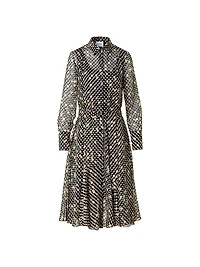 Polka Dot Devorê Midi-Dress
