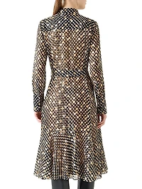 Polka Dot Devorê Midi-Dress