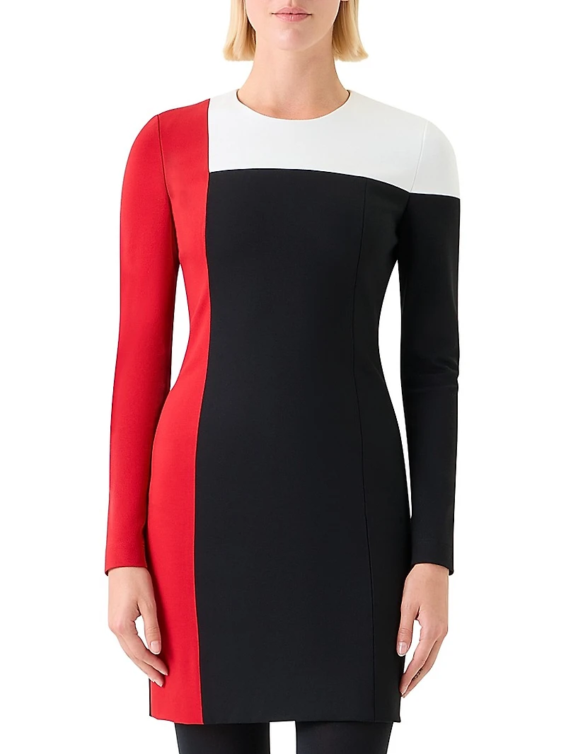 Colorblocked Jersey Sheath Dress