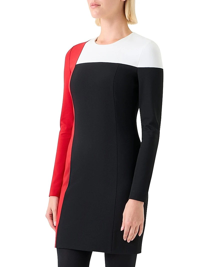Colorblocked Jersey Sheath Dress