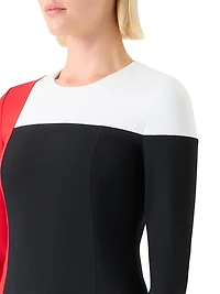 Colorblocked Jersey Sheath Dress