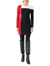 Colorblocked Jersey Sheath Dress