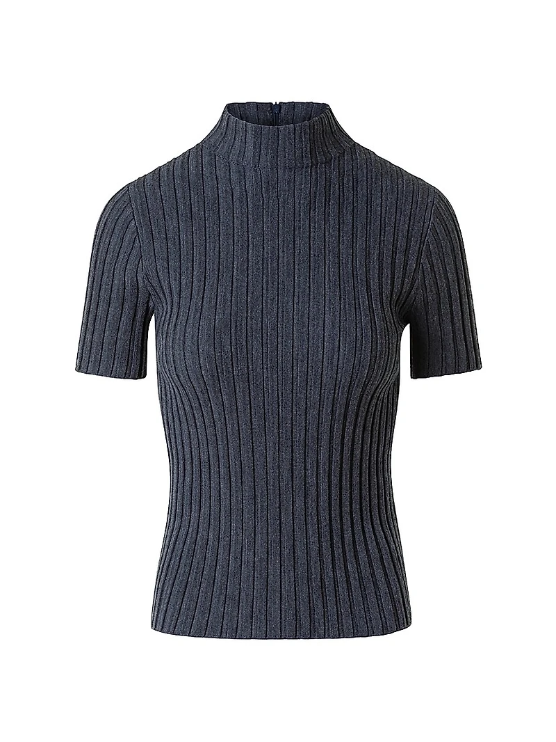 Rib-Knit Wool Sweater