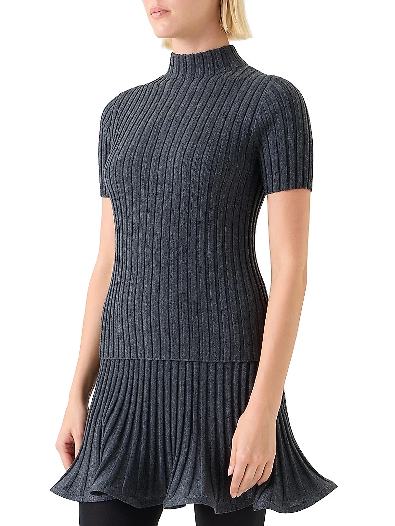 Rib-Knit Wool Sweater