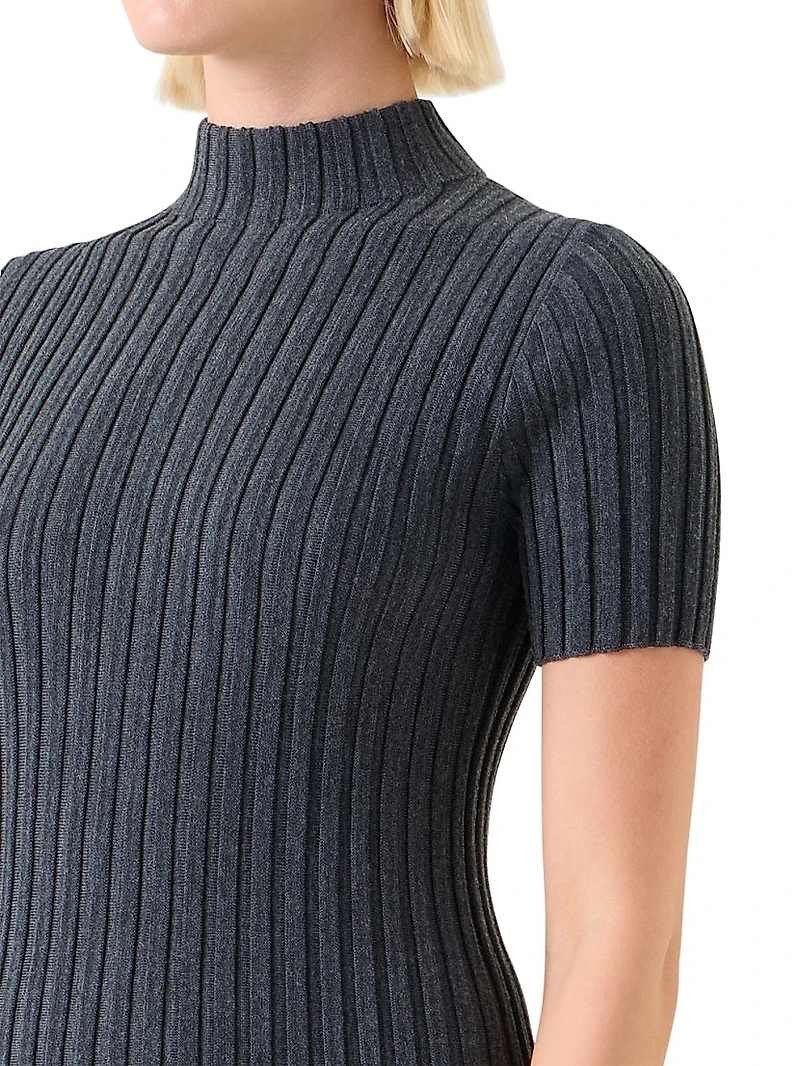 Rib-Knit Wool Sweater