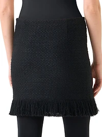 Bouclé Tweed Fringe Miniskirt