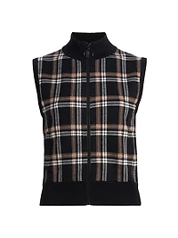 Plaid Jacquard Knit Cardigan