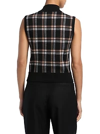 Plaid Jacquard Knit Cardigan