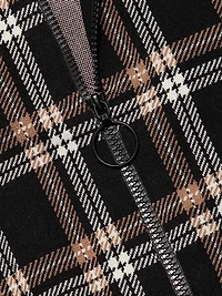 Plaid Jacquard Knit Cardigan