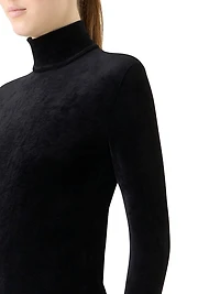 Velvet Jersey Turtleneck Top