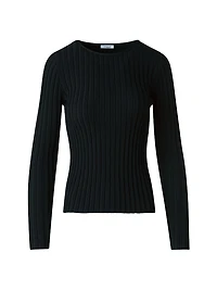 Rib-Knit Wool Sweater