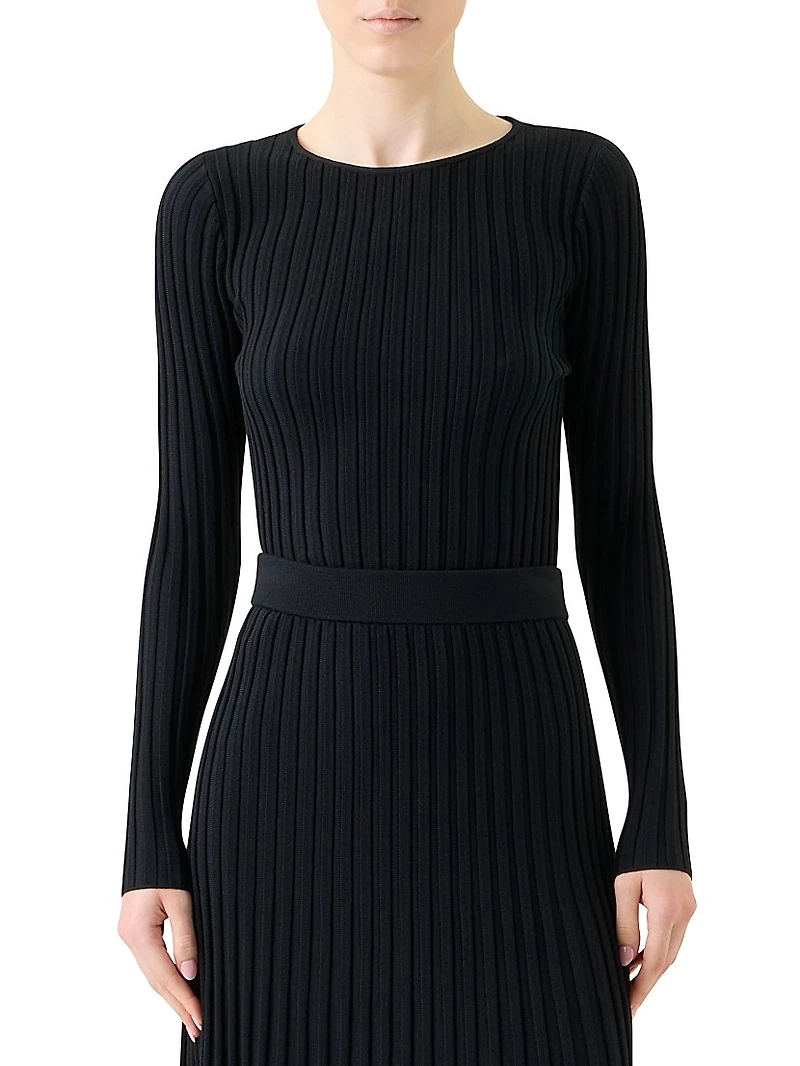 Rib-Knit Wool Sweater