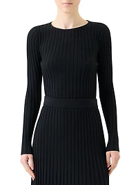 Rib-Knit Wool Sweater