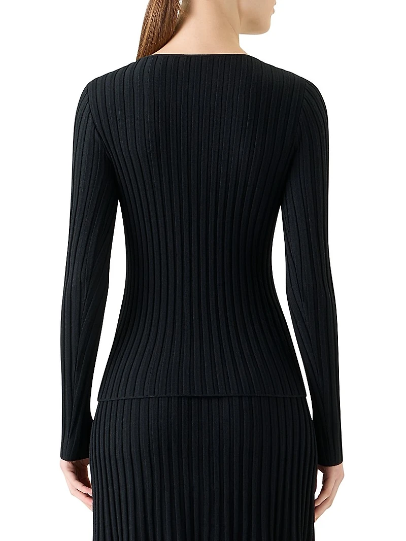 Rib-Knit Wool Sweater