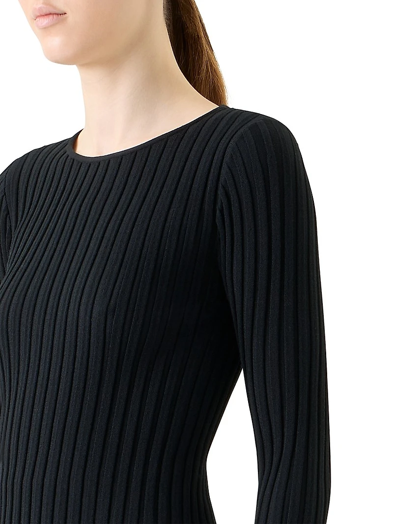 Rib-Knit Wool Sweater