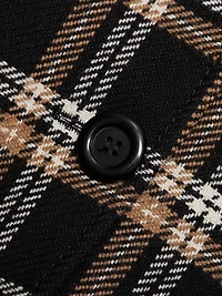 Plaid Wool Tricotine Tweed Blazer