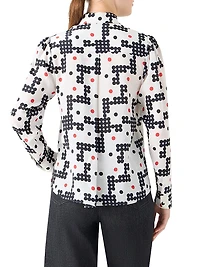 Dot Grid Crêpe de Chine Shirt