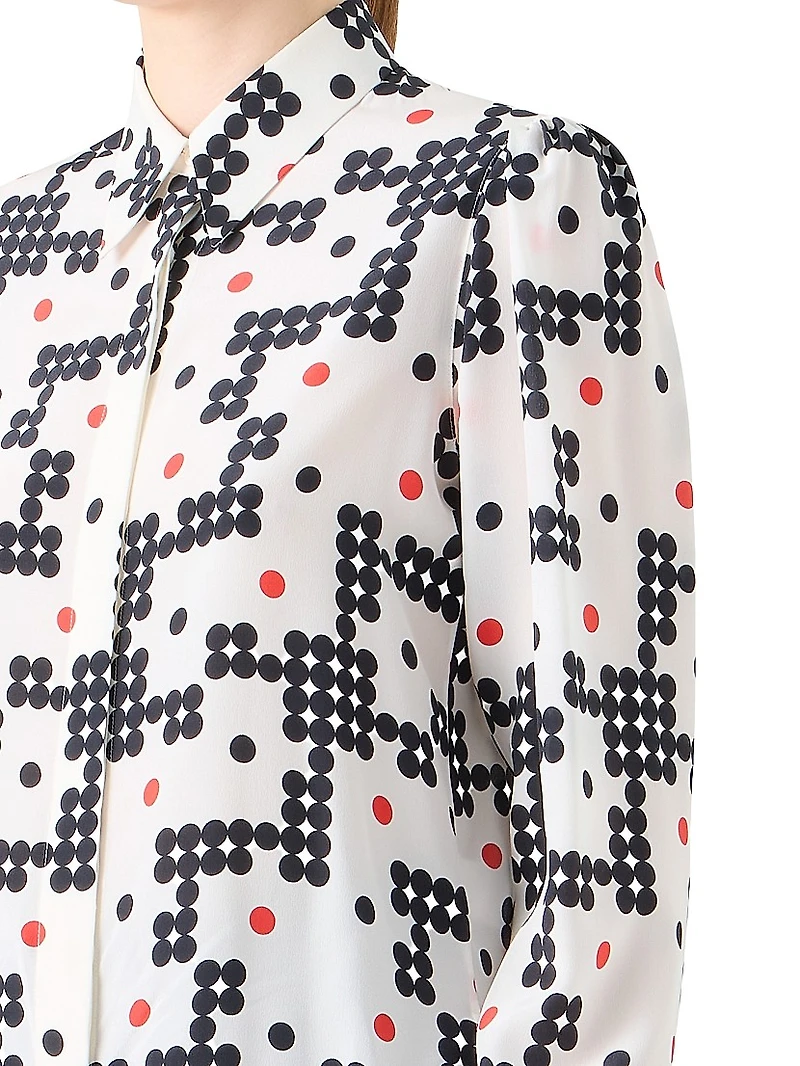 Dot Grid Crêpe de Chine Shirt