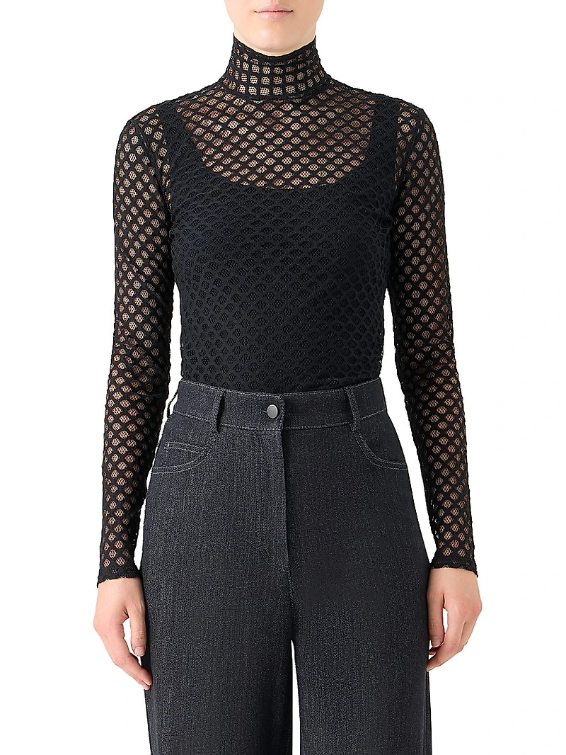 Diamond Mesh Jersey Top