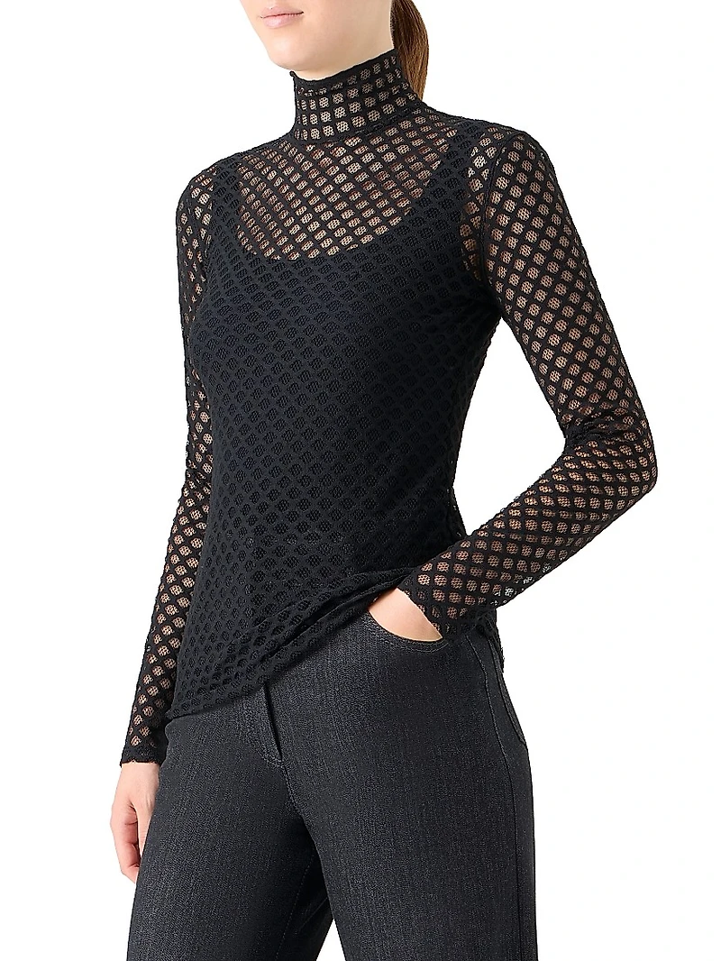 Diamond Mesh Jersey Top