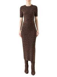 Cheetah Jacquard Virgin Wool-Blend Top