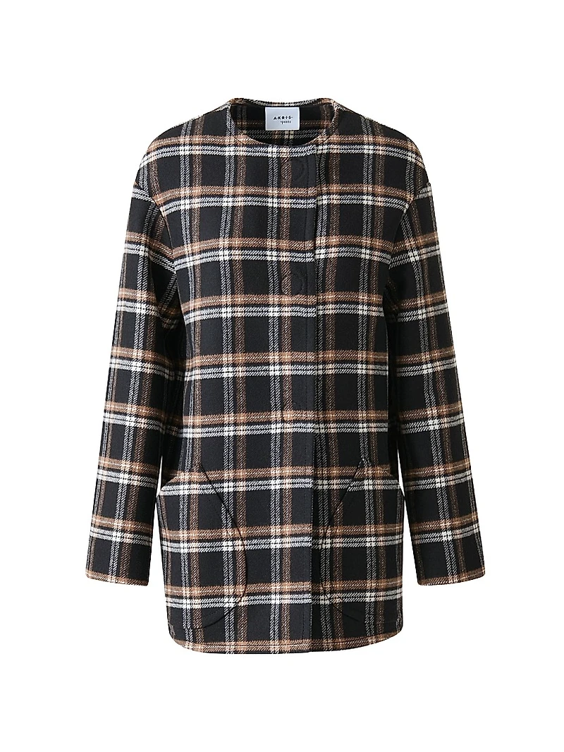 Plaid Double-Faced Wool Coat