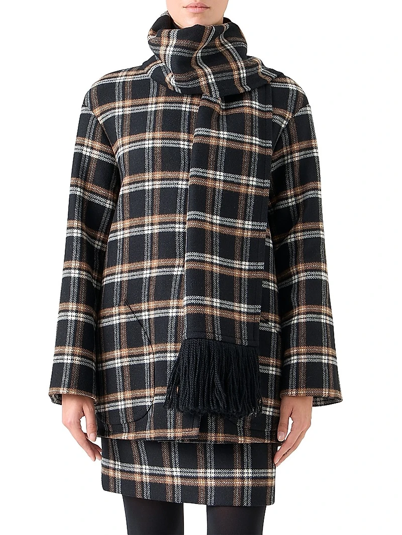 Plaid Double-Faced Wool Coat