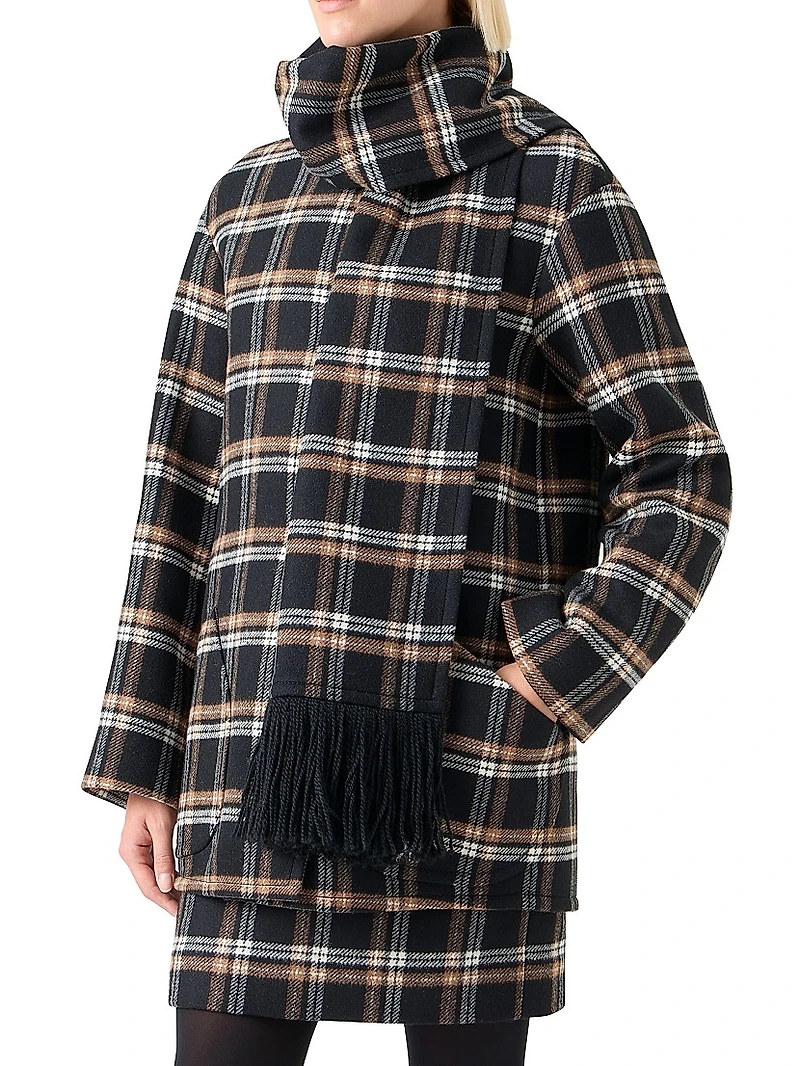 Plaid Double-Faced Wool Coat