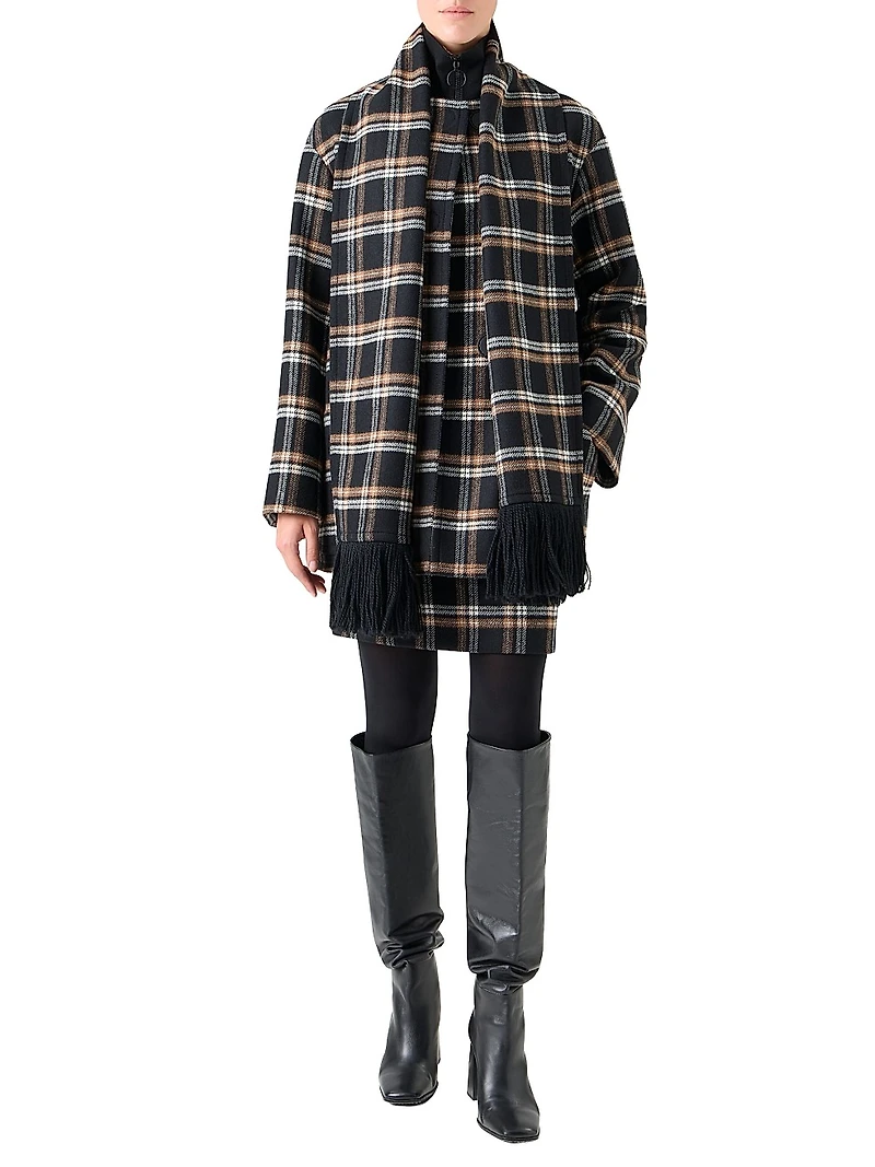 Plaid Double-Faced Wool Coat