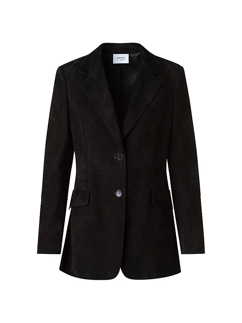 Suede Two-Button Blazer