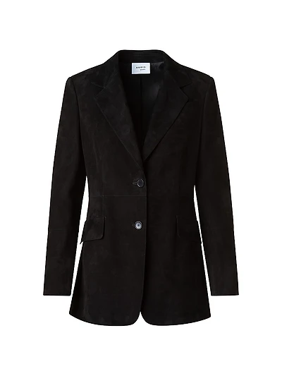 Suede Two-Button Blazer