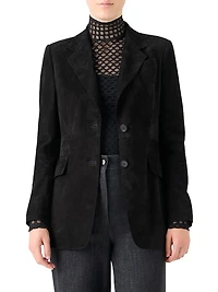 Suede Two-Button Blazer
