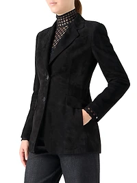 Suede Two-Button Blazer