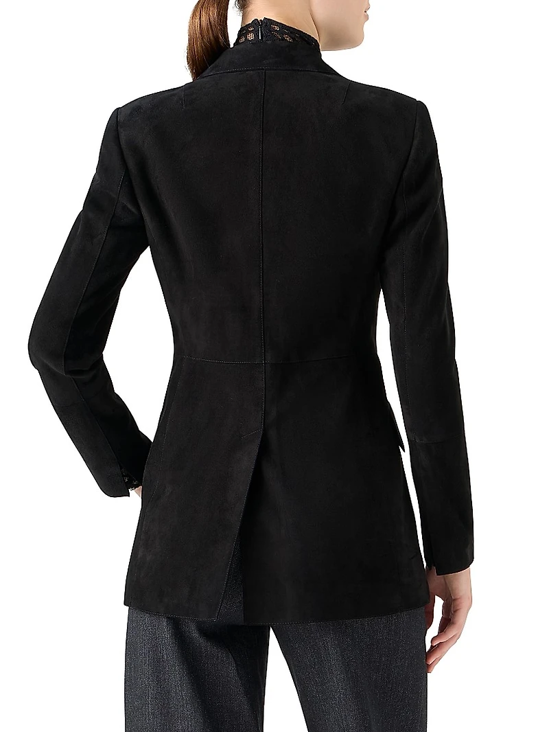 Suede Two-Button Blazer