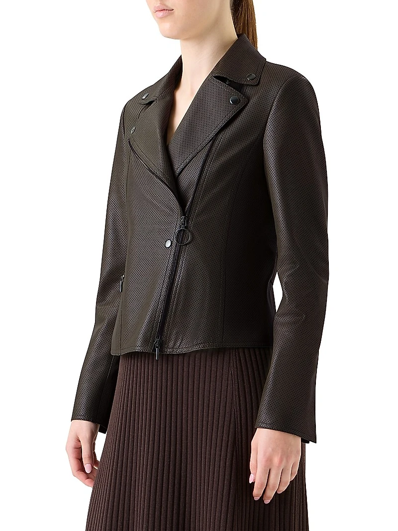 Pin Dot Leather Jacket