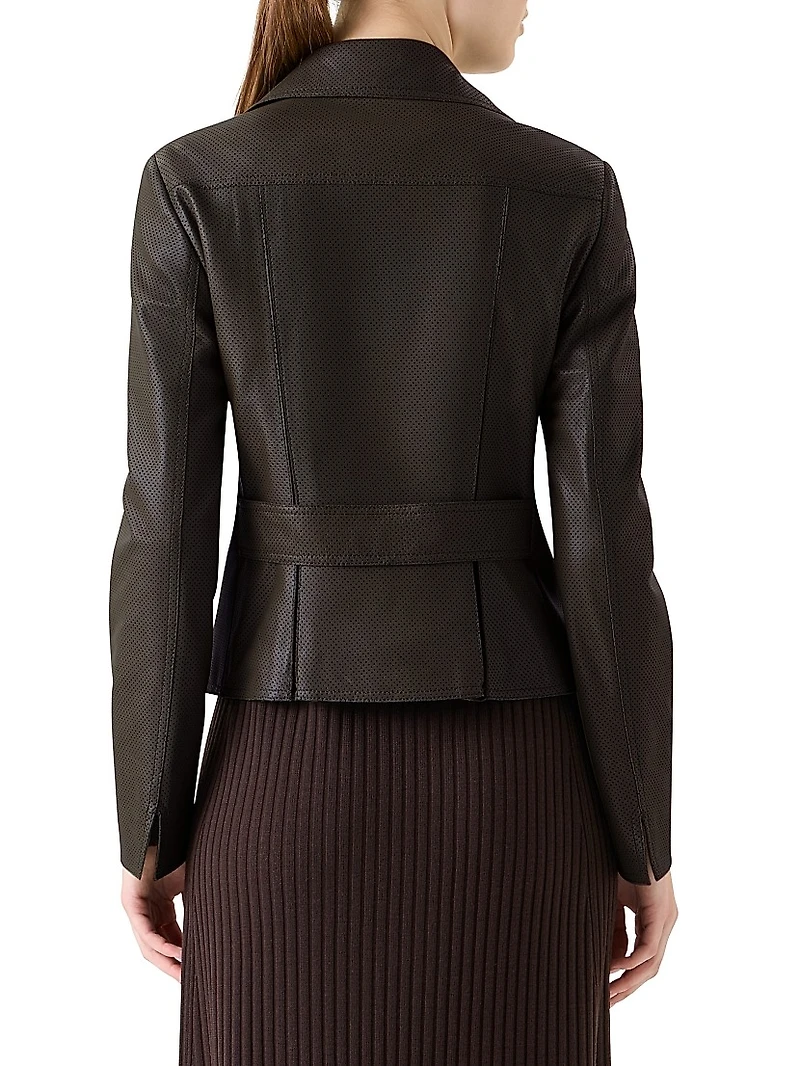 Pin Dot Leather Jacket