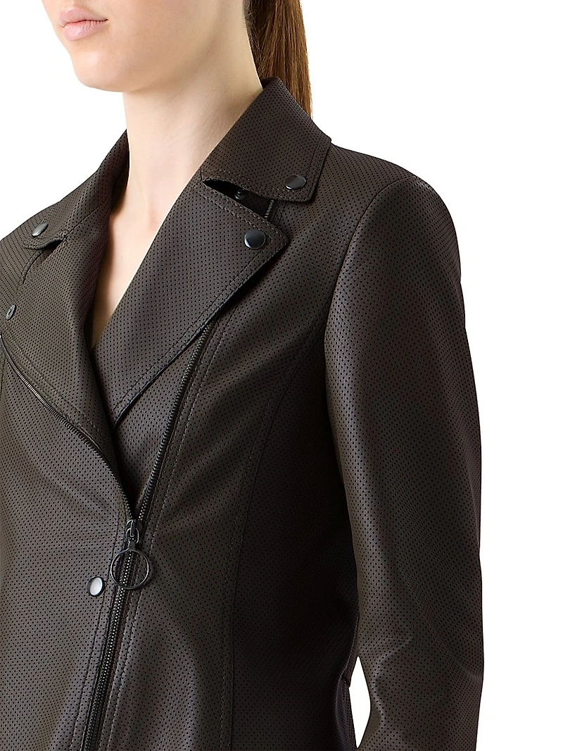 Pin Dot Leather Jacket