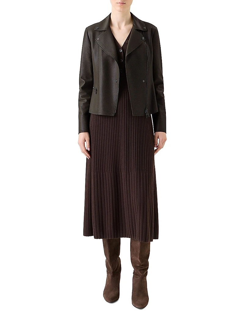 Pin Dot Leather Jacket