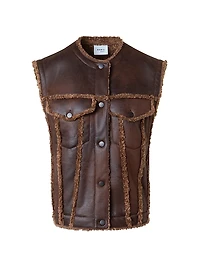 Faux Shearling-Trimmed Gilet
