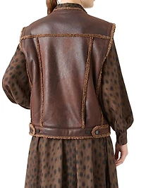 Faux Shearling-Trimmed Gilet