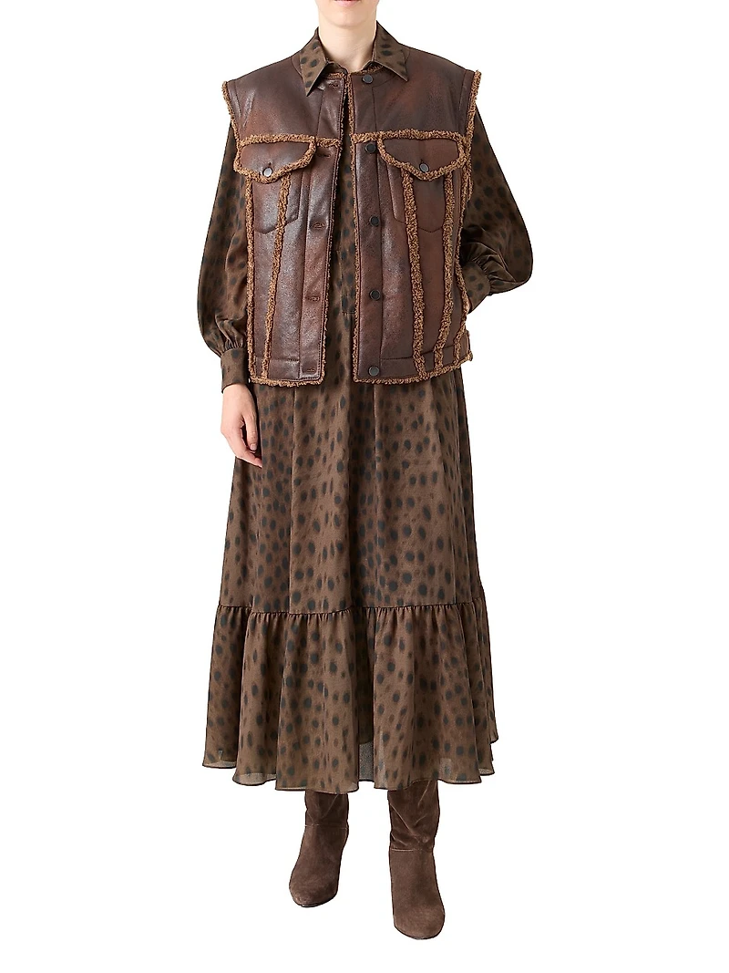 Faux Shearling-Trimmed Gilet