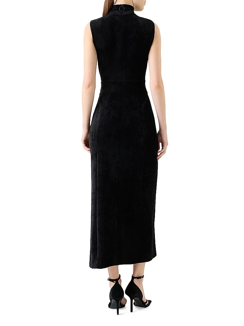 Velvet Tie-Waist Maxi Dress