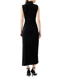 Velvet Tie-Waist Maxi Dress