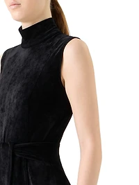 Velvet Tie-Waist Maxi Dress