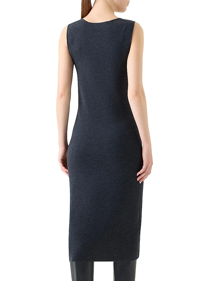 Stretch Virgin Wool Midi-Dress