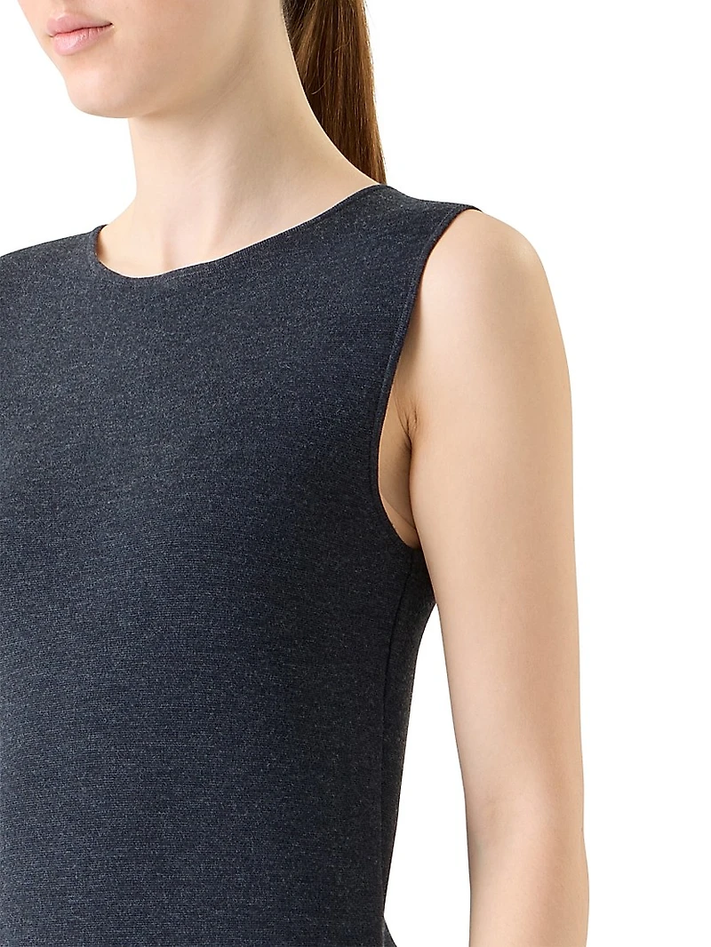 Stretch Virgin Wool Midi-Dress