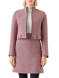 Houndstooth Virgin Wool Crop Jacket