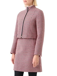 Houndstooth Virgin Wool Crop Jacket